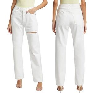 Agolde Lana Slice Jeans Button Fly in White Size 28